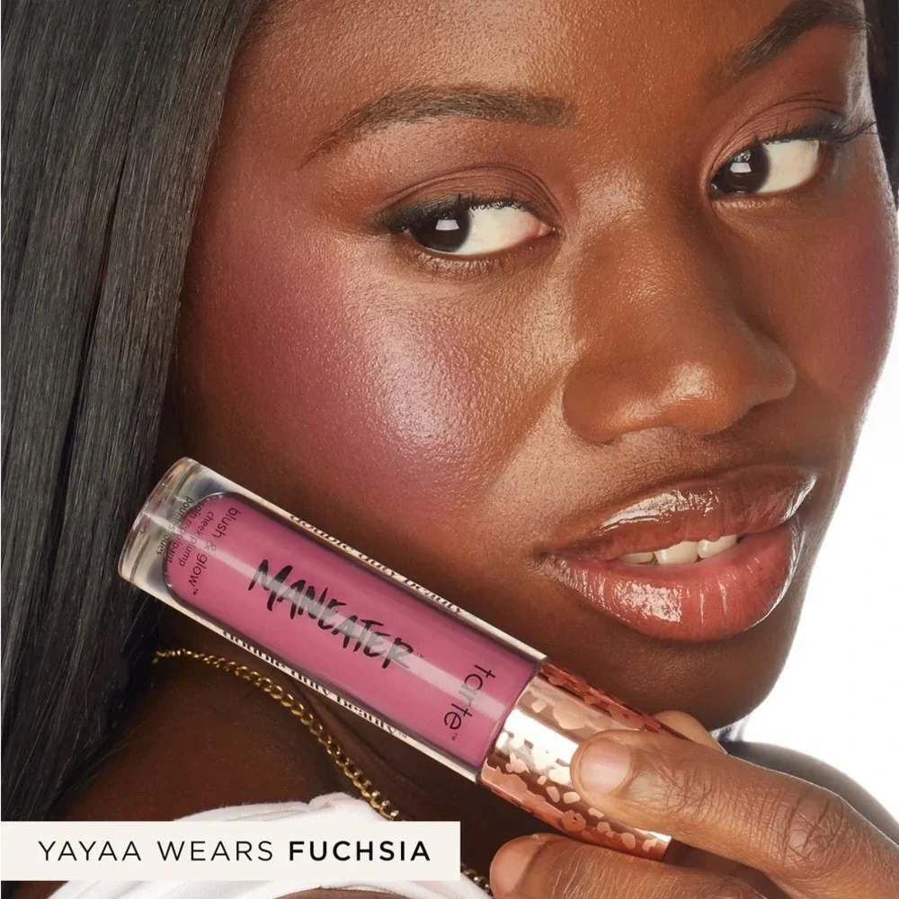 Fuchsia Tarte Maneater Blush & Glow Cheek Plump Brand New in Box Full Size Blush